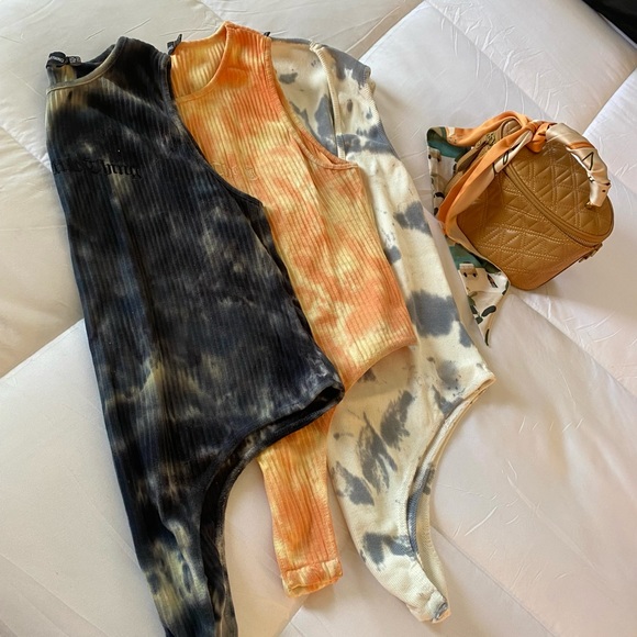 Orange 🍊 Black & White Tye Dye Body Suit Bundle - Picture 5 of 5
